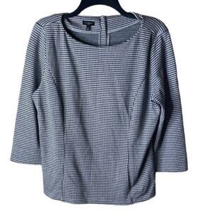 Talbots Top Blouse Womens Size Large Petite Long Sleeve Polka Dots Multicolor